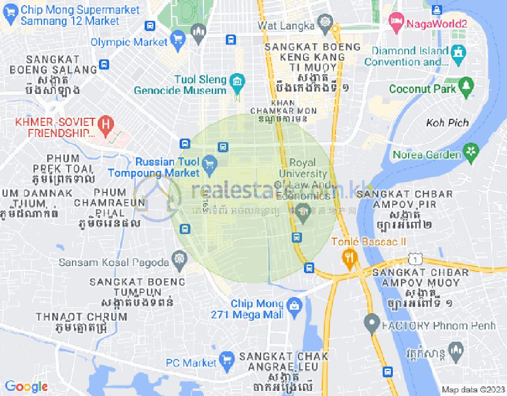 Mapa: Boeung Trabek, Chamkarmon, Phnom Penh