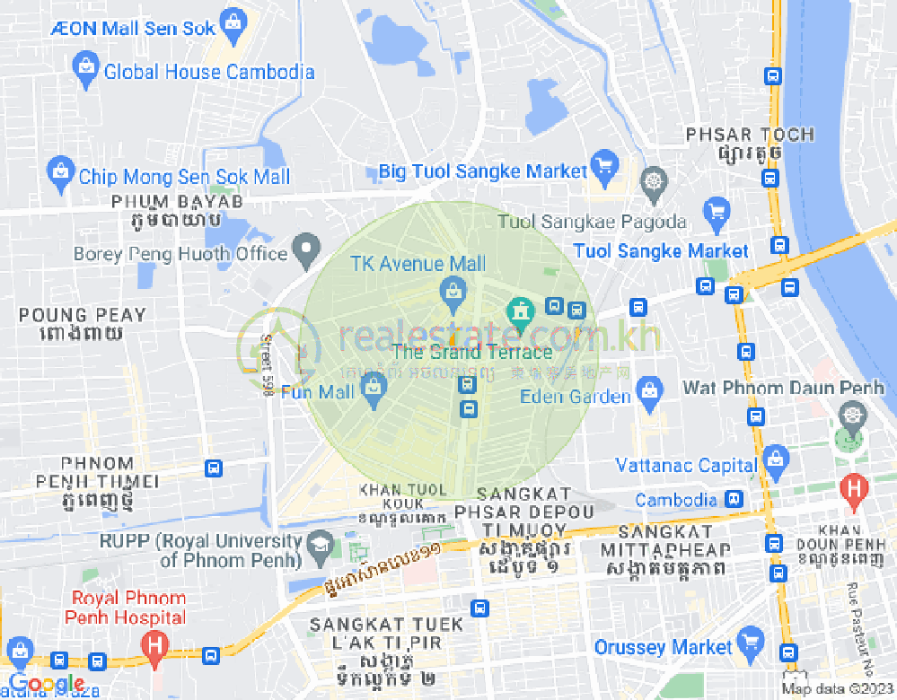 万谷湖1分区, 堆谷区, 金边地图