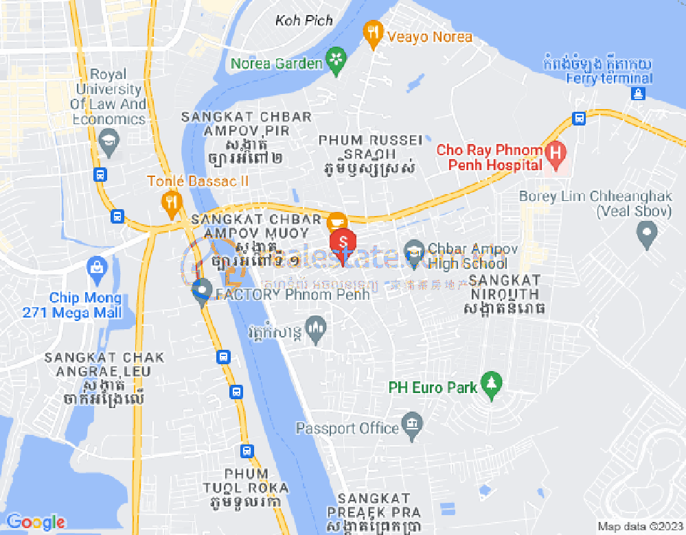 ニロート, チバーアンポウ, プノンペンの地図