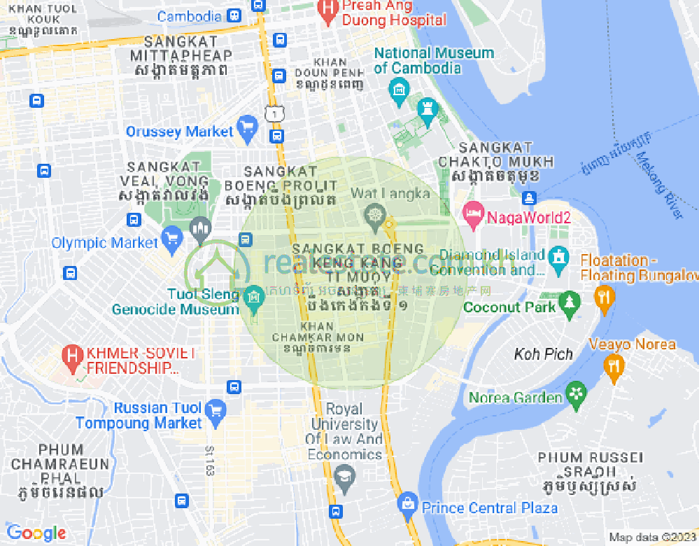 Map of BKK 1, Boeng Keng Kang, Phnom Penh