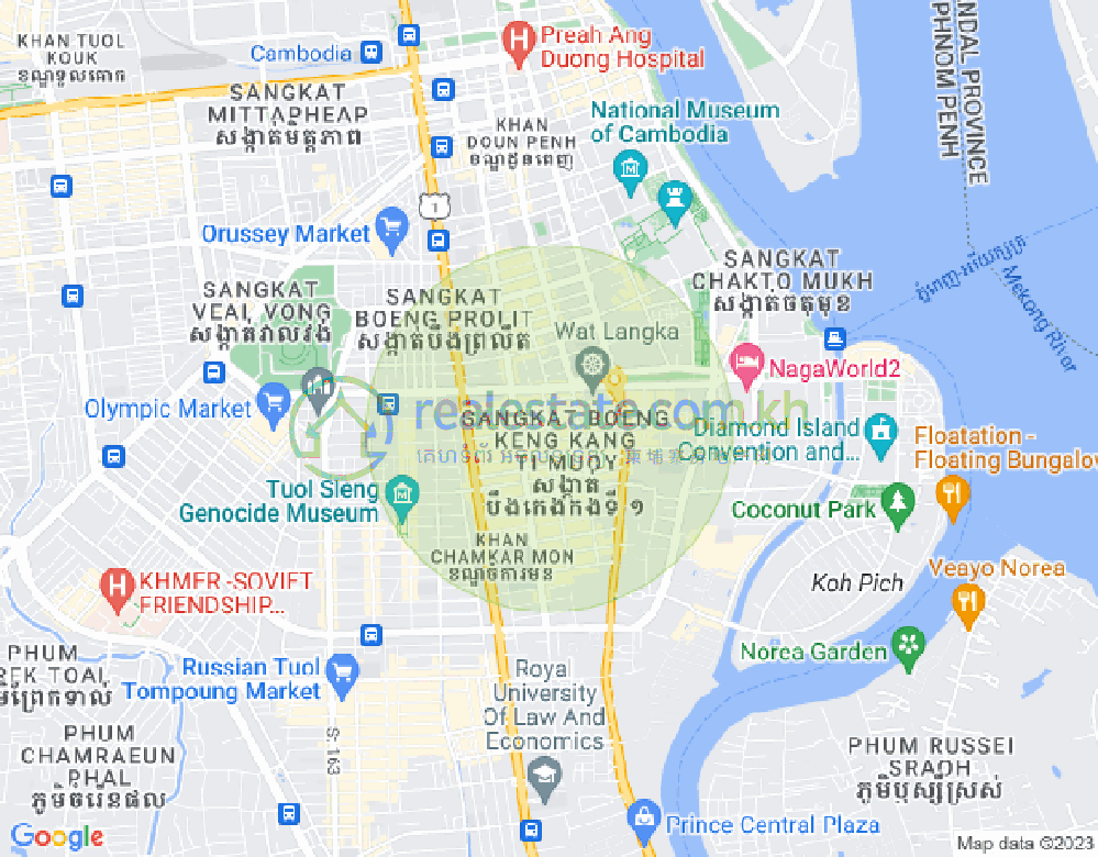 Mapa: BKK 1, Boeng Keng Kang, Phnom Penh