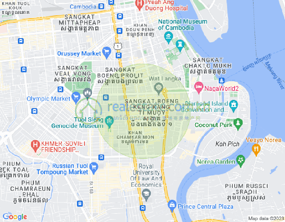 Map of BKK 1, Boeng Keng Kang, Phnom Penh