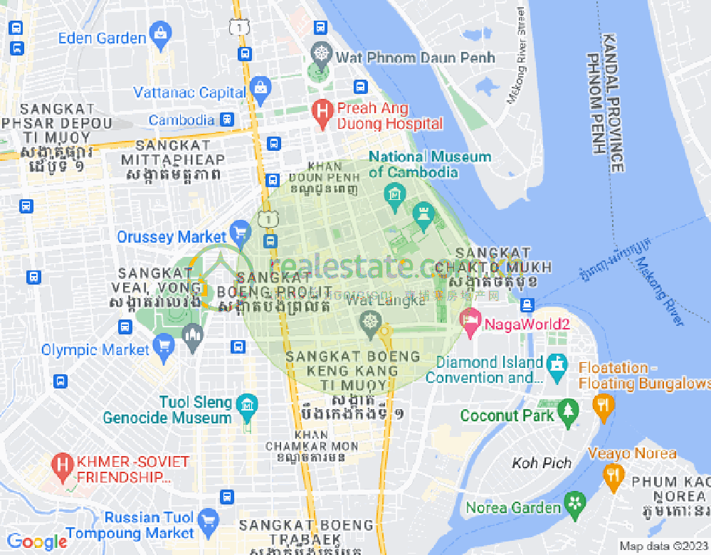 Map of BKK 1, Boeng Keng Kang, Phnom Penh