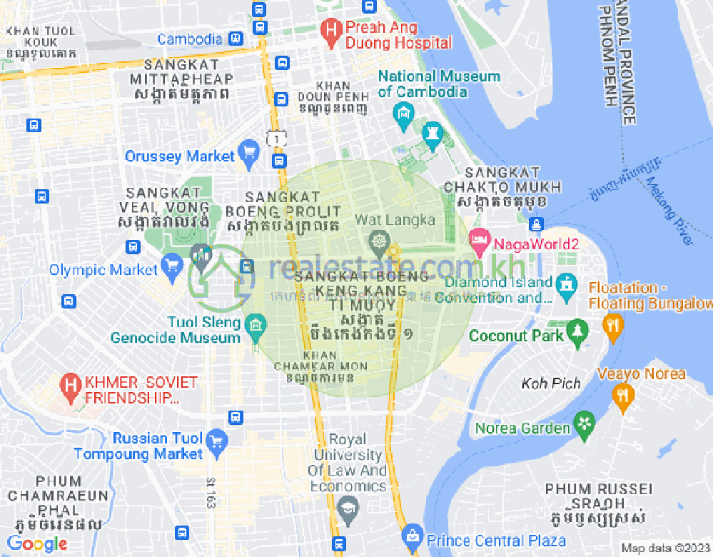 Mapa: BKK 1, Boeng Keng Kang, Phnom Penh