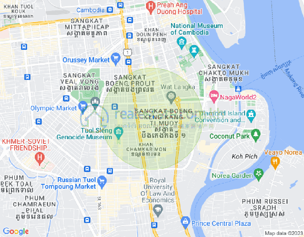 Map of BKK 1, Boeng Keng Kang, Phnom Penh