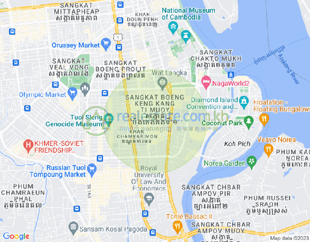 Mapa: BKK 1, Boeng Keng Kang, Phnom Penh