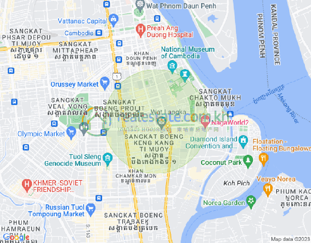 Map of BKK 1, Boeng Keng Kang, Phnom Penh
