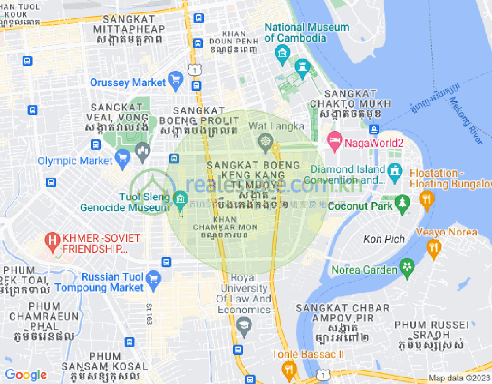 Map of BKK 1, Boeng Keng Kang, Phnom Penh