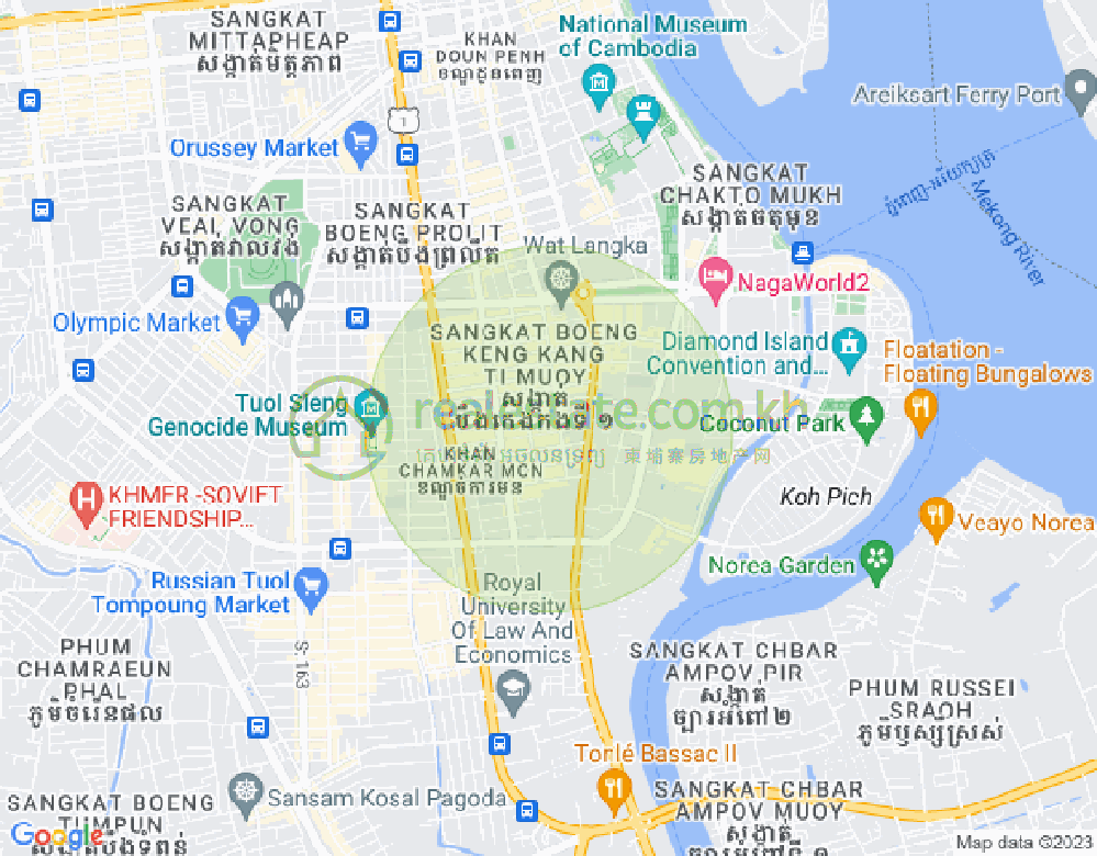 Mapa: BKK 1, Boeng Keng Kang, Phnom Penh