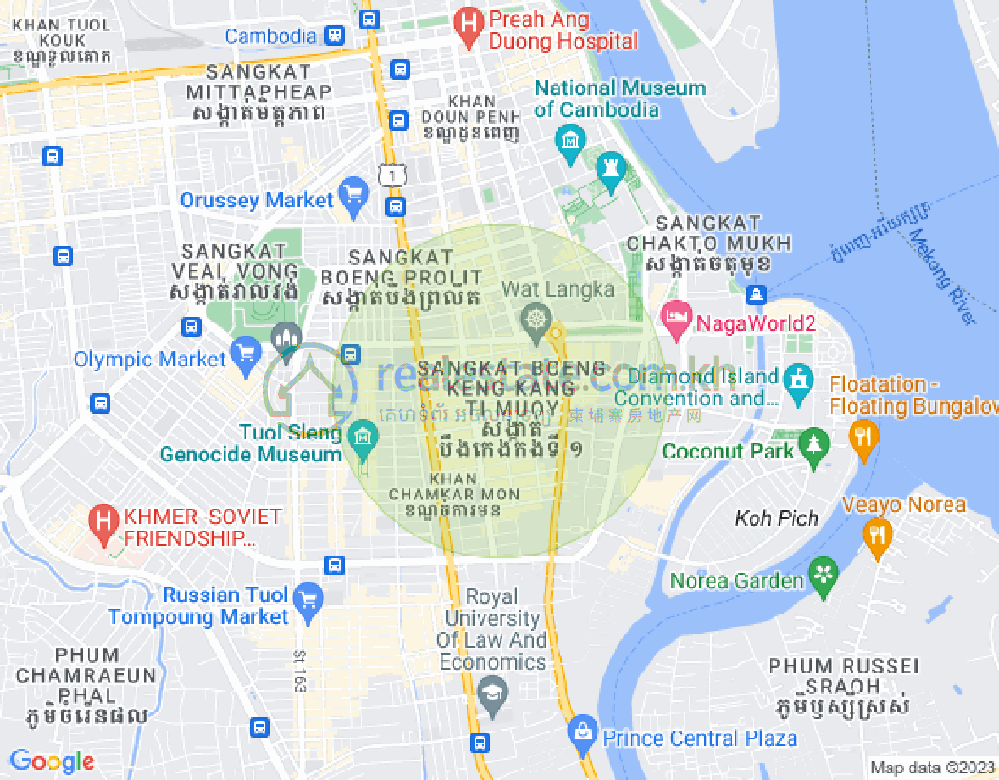 Map of BKK 1, Boeng Keng Kang, Phnom Penh