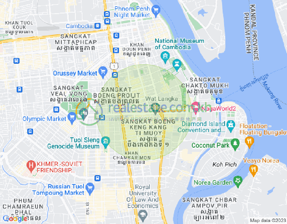 Map of BKK 1, Boeng Keng Kang, Phnom Penh