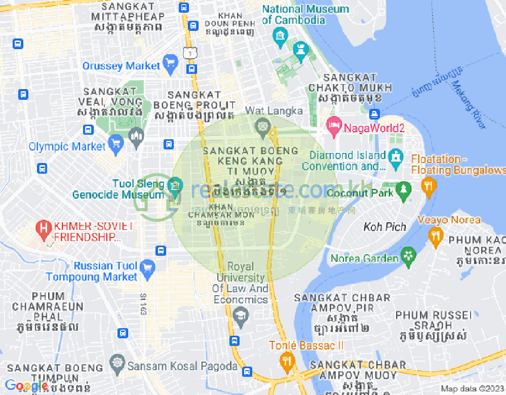 Map of BKK 1, Boeng Keng Kang, Phnom Penh