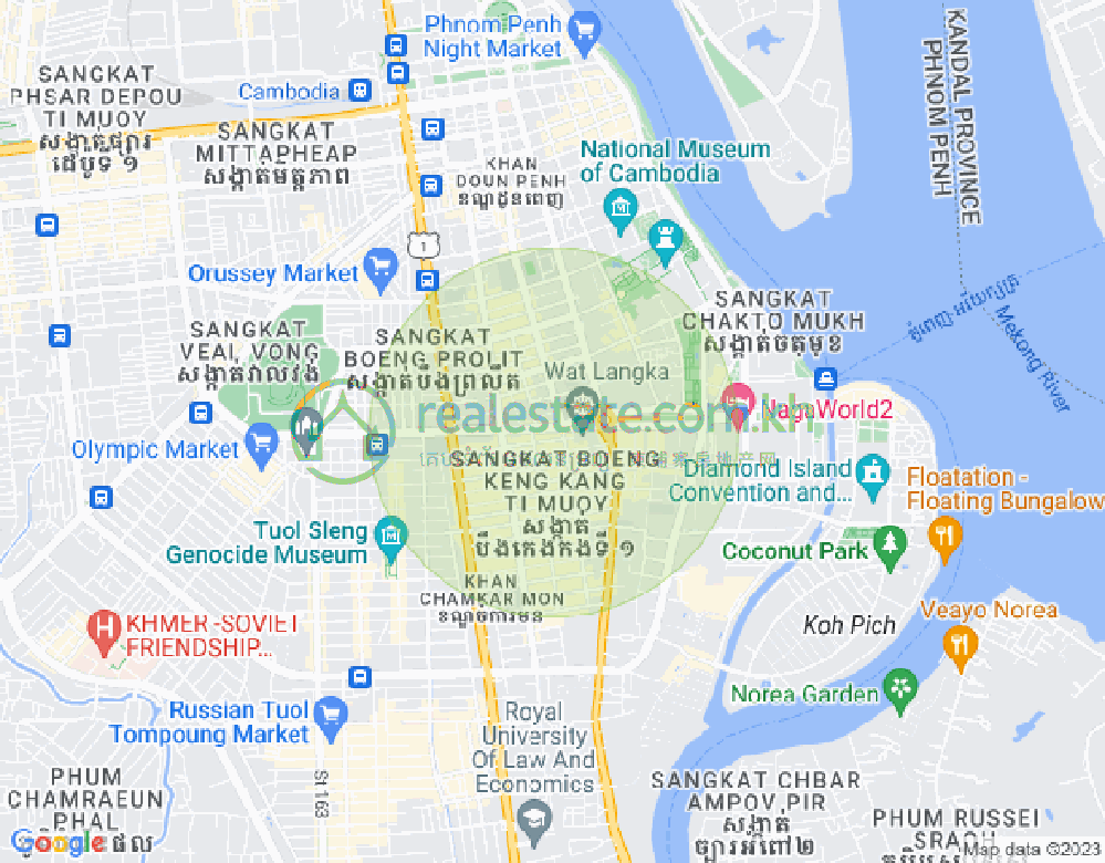 Map of BKK 1, Boeng Keng Kang, Phnom Penh