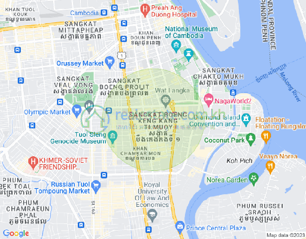 Map of BKK 1, Boeng Keng Kang, Phnom Penh