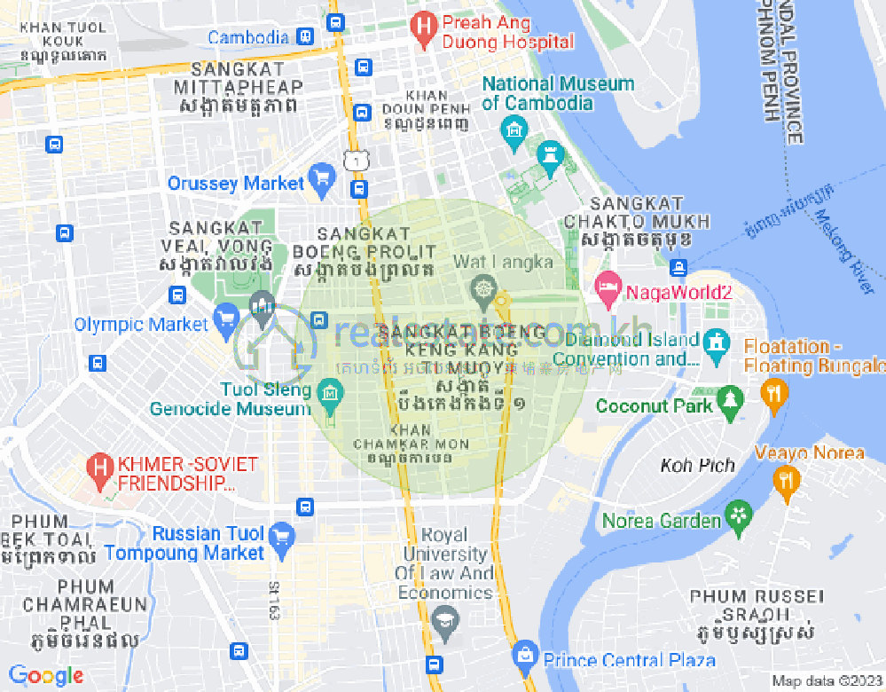 Map of BKK 1, Boeng Keng Kang, Phnom Penh