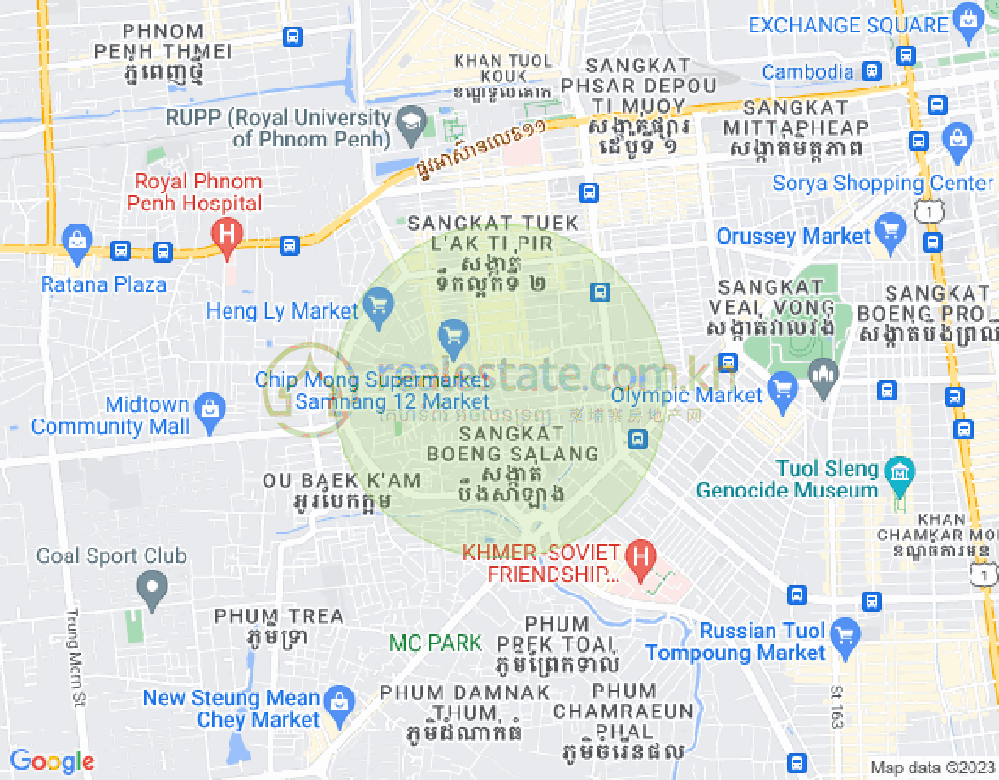 万谷湖1分区, 堆谷区, 金边地图