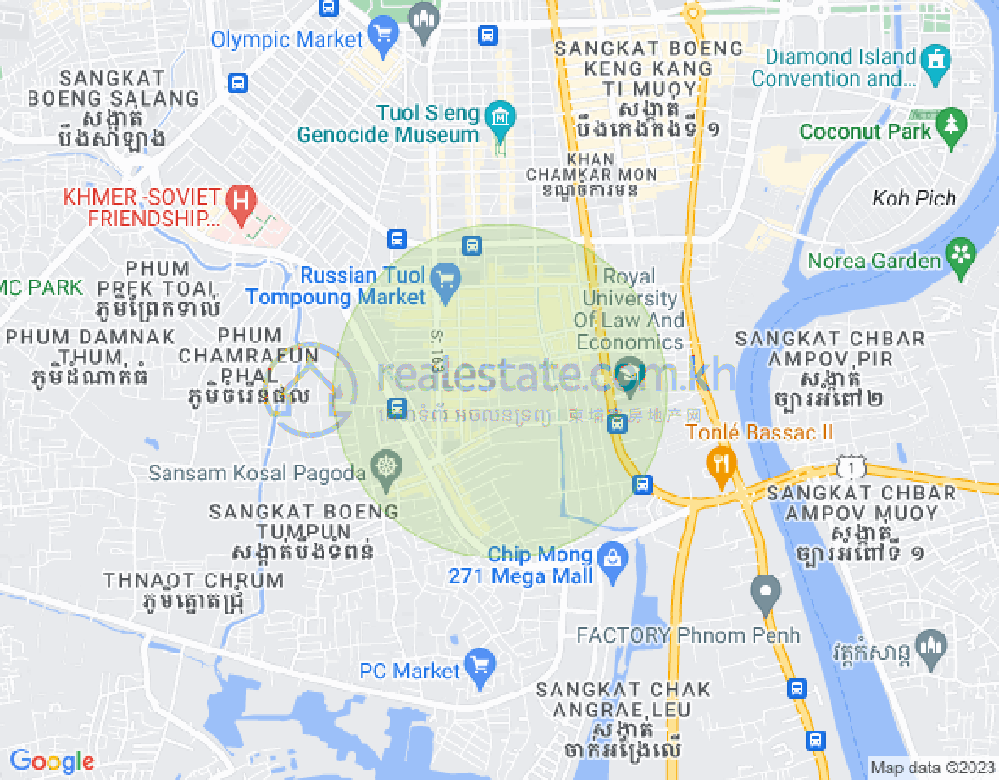 Carte de Toul Tum Poung 1, Chamkarmon, Phnom Penh