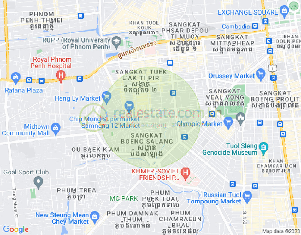 万谷湖1分区, 堆谷区, 金边地图
