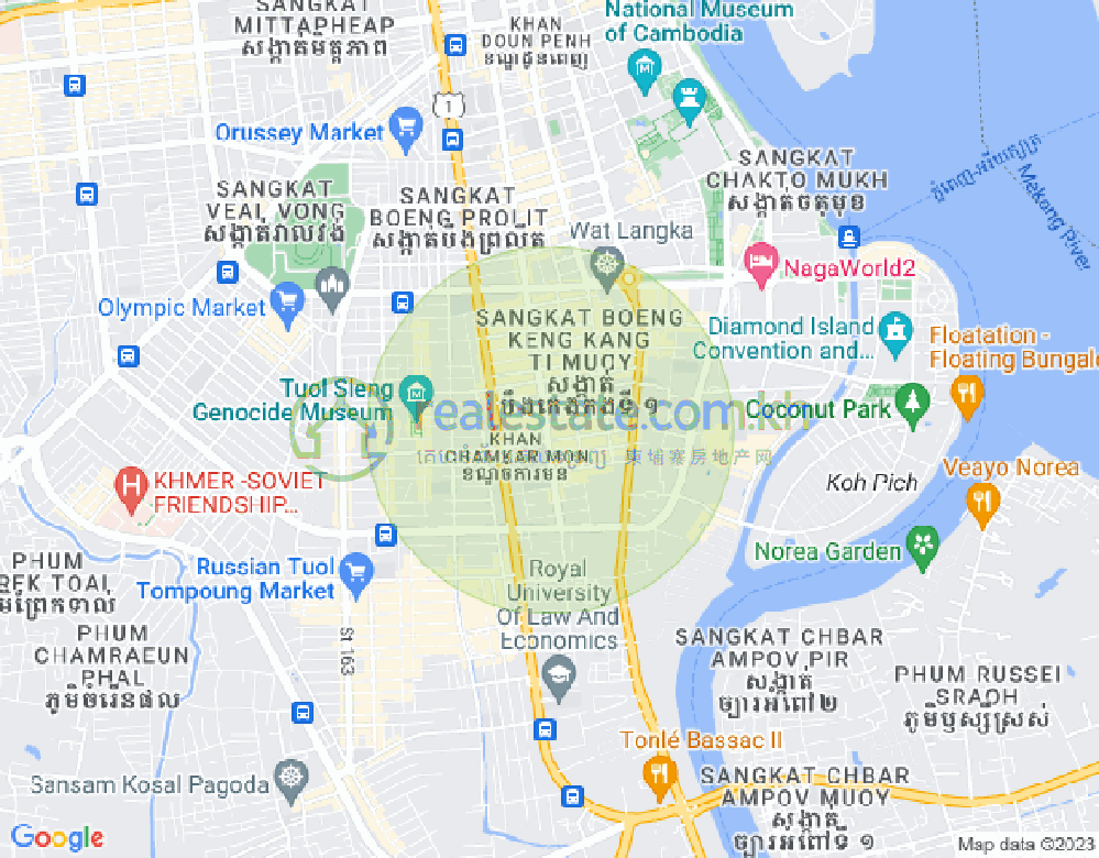 Map of BKK 1, Boeng Keng Kang, Phnom Penh