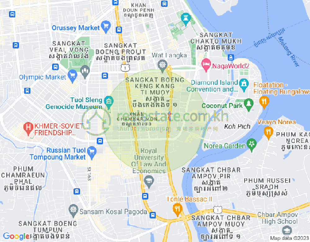 Map of BKK 1, Boeng Keng Kang, Phnom Penh