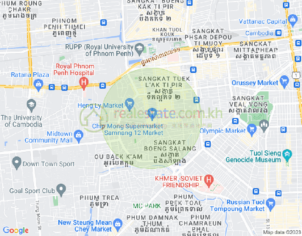 万谷湖1分区, 堆谷区, 金边地图