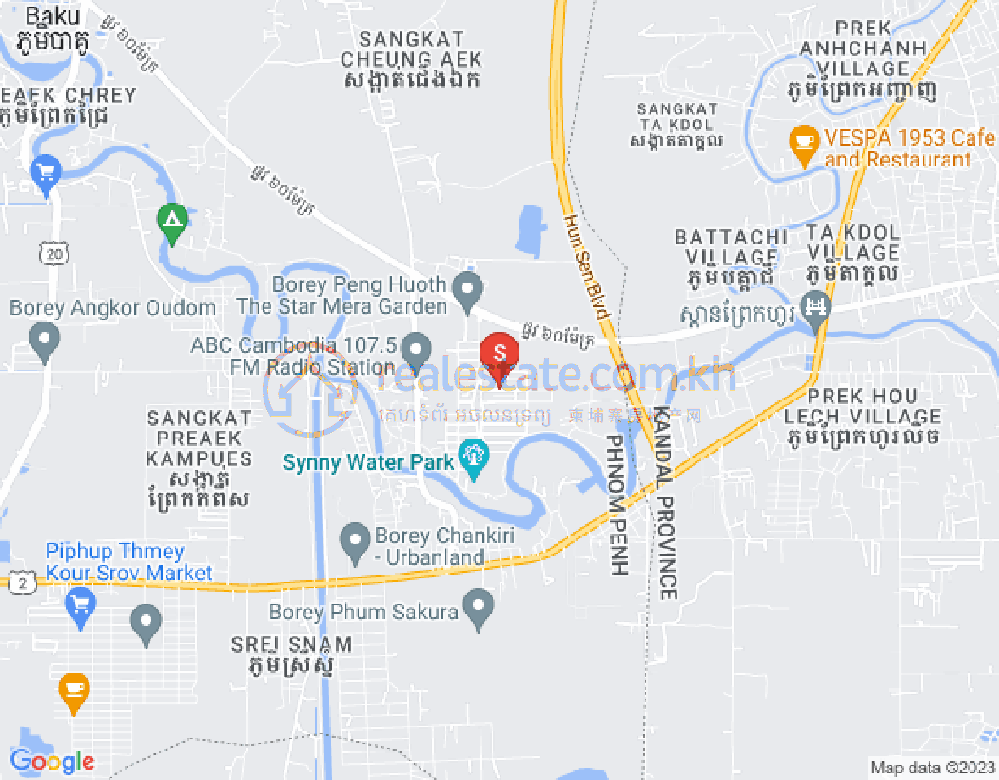 Carte de Cheung Aek, Dangkao, Phnom Penh
