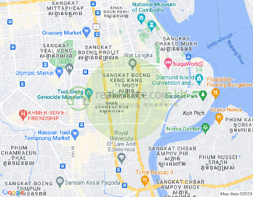 Carte de BKK 1, Boeng Keng Kang, Phnom Penh