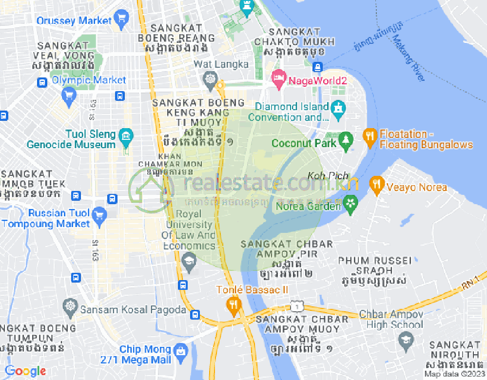 Carte de Tonle Bassac, Chamkarmon, Phnom Penh