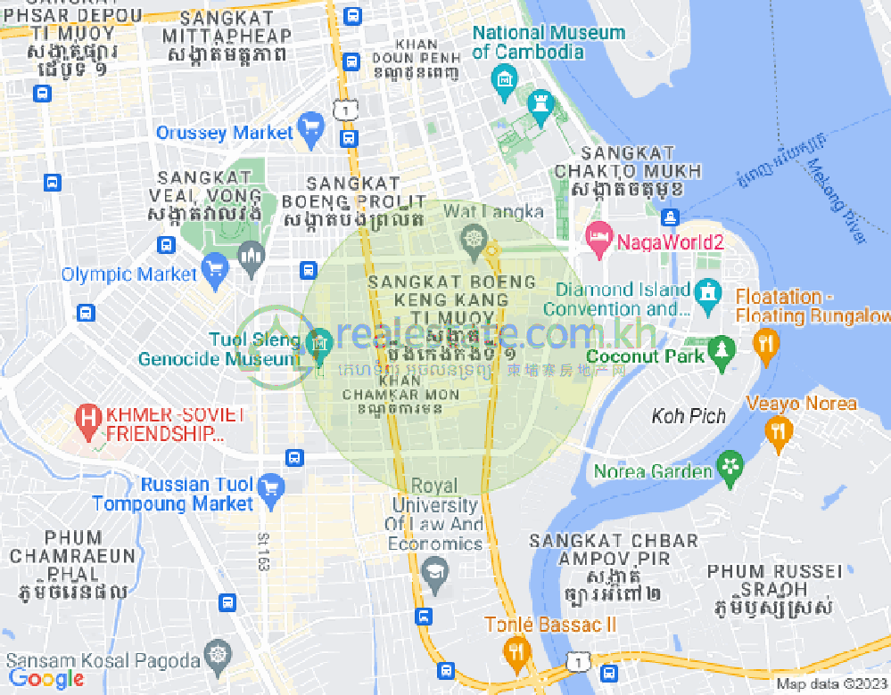 万景岗1分区（BKK1), 波哥堪, 金边地图