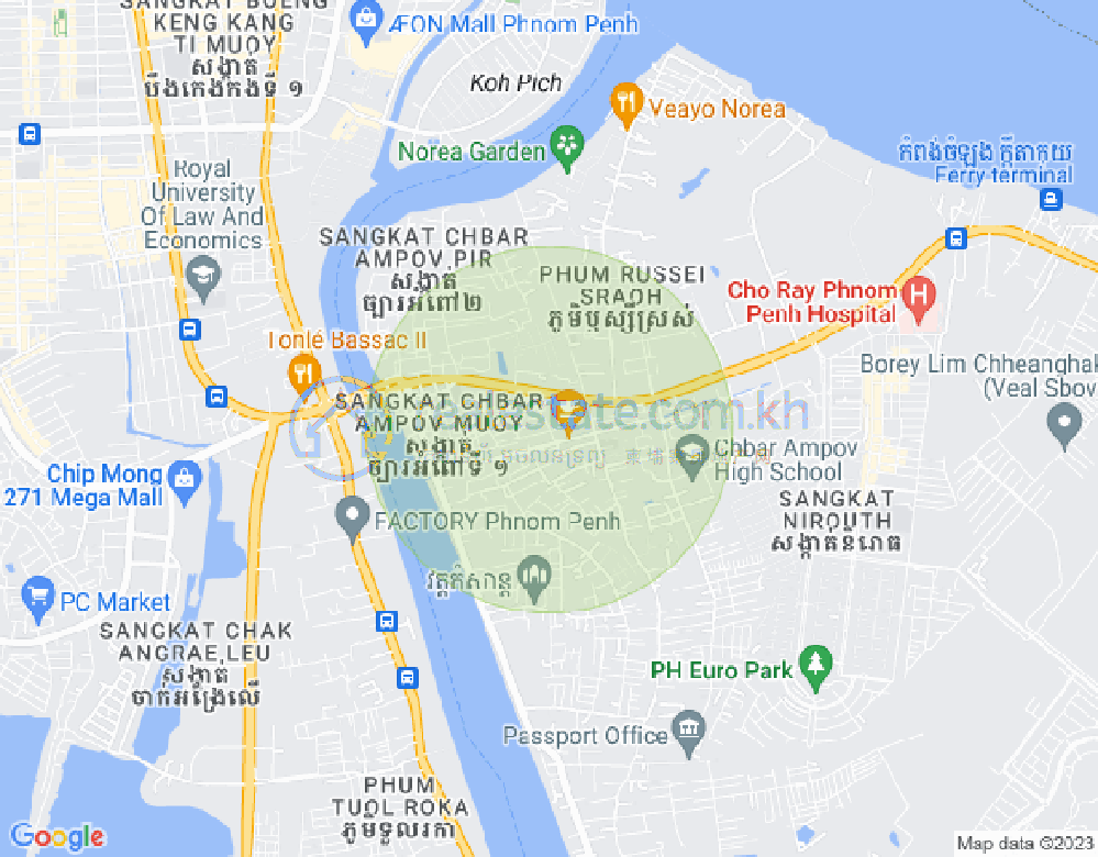 ニロート, チバーアンポウ, プノンペンの地図