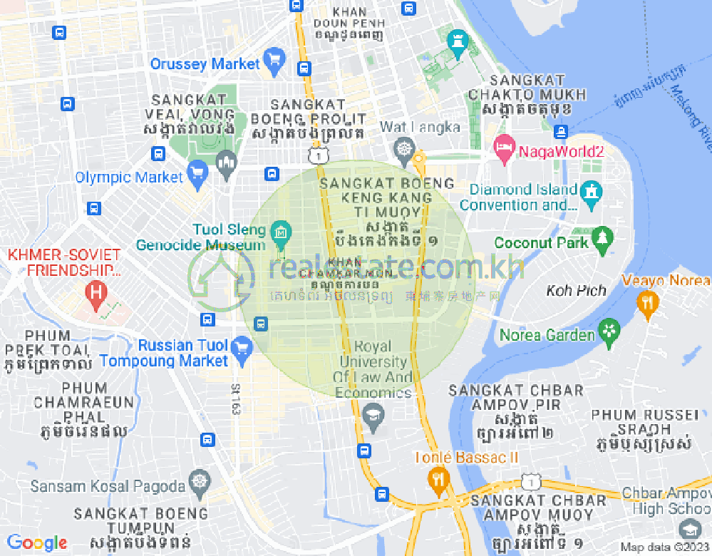 Map of BKK 1, Boeng Keng Kang, Phnom Penh