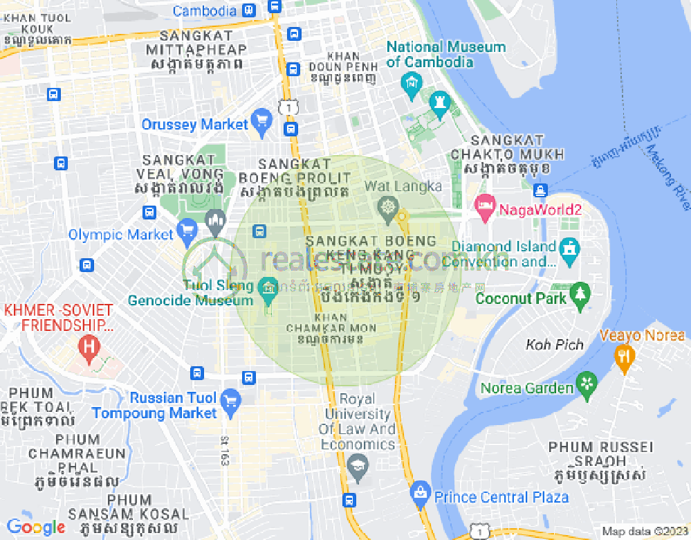 Map of BKK 1, Boeng Keng Kang, Phnom Penh