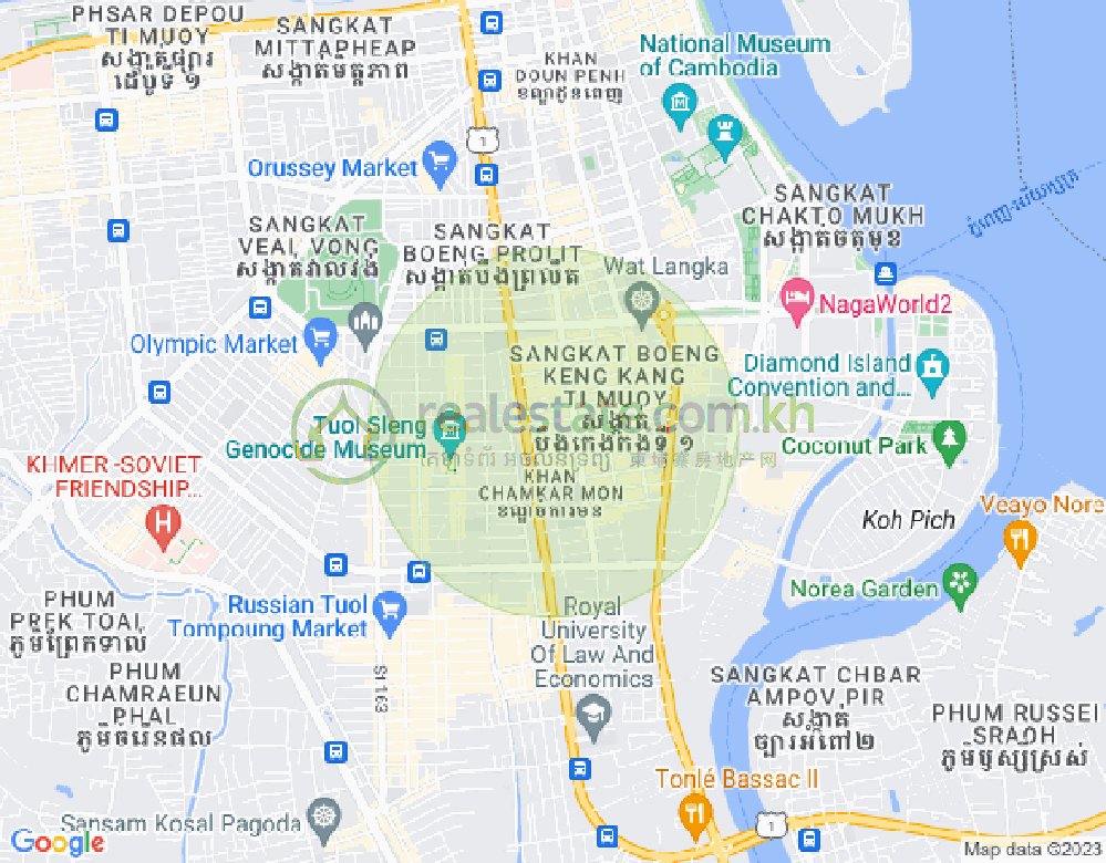 Carte de BKK 1, Boeng Keng Kang, Phnom Penh