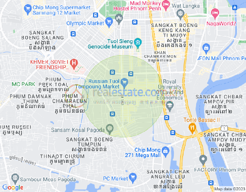 トゥールトンポン1, チャムカモン, プノンペンの地図