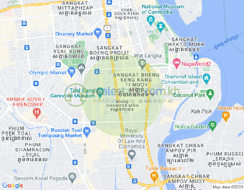 Carte de BKK 1, Boeng Keng Kang, Phnom Penh