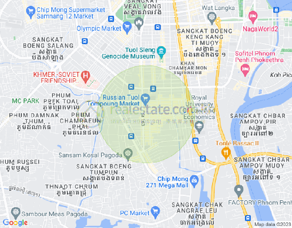 Map of Toul Tum Poung 1, Chamkarmon, Phnom Penh