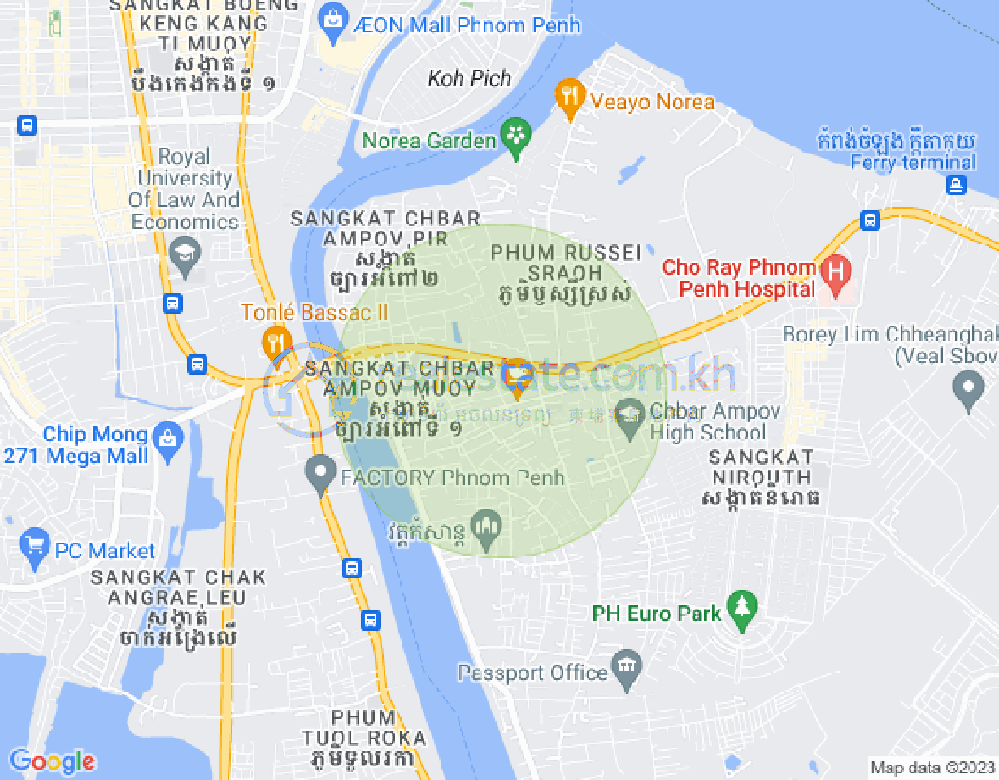 Mapa: Nirouth, Chbar Ampov, Phnom Penh