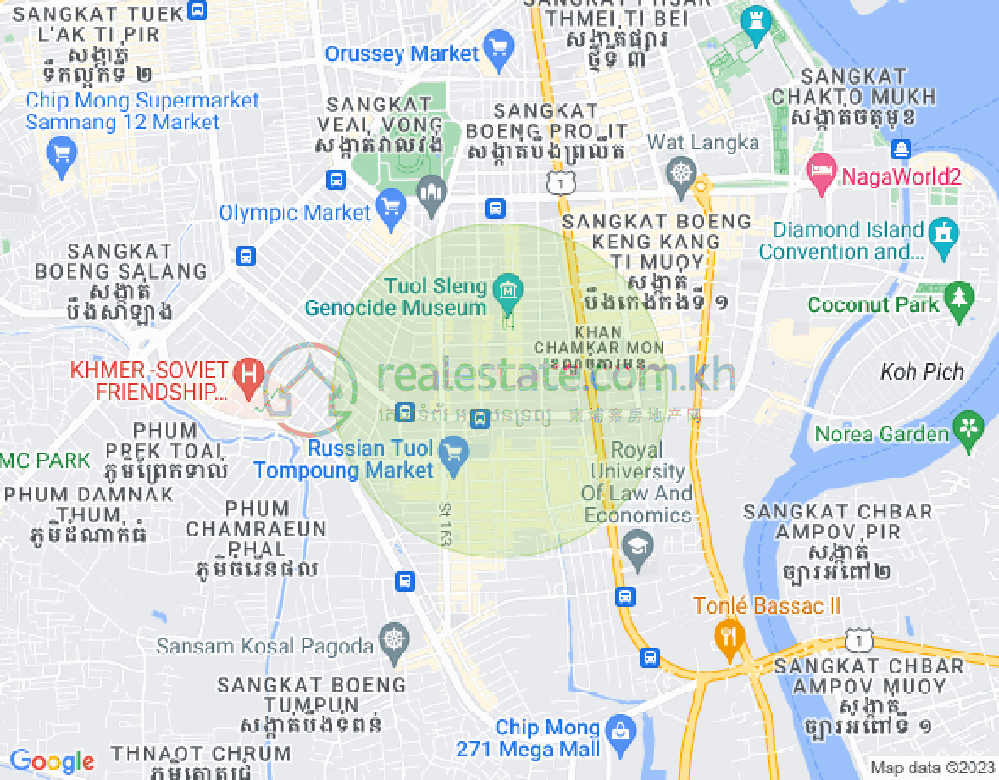 万景岗3分区（BKK3), 波哥堪, 金边地图