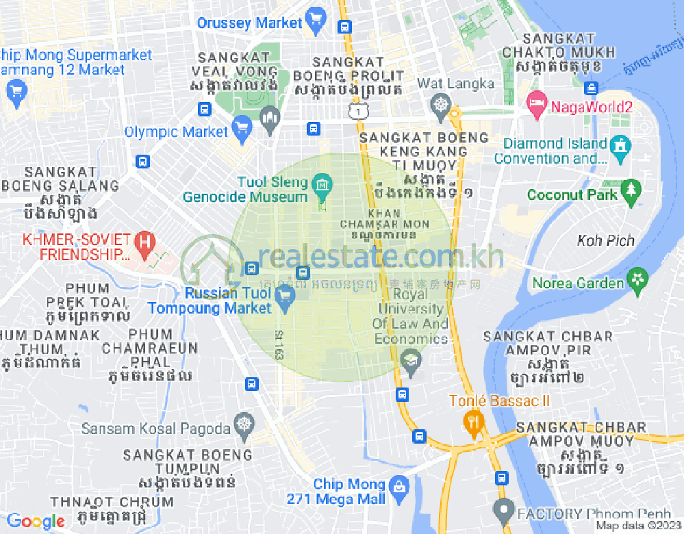 万景岗3分区（BKK3), 波哥堪, 金边地图