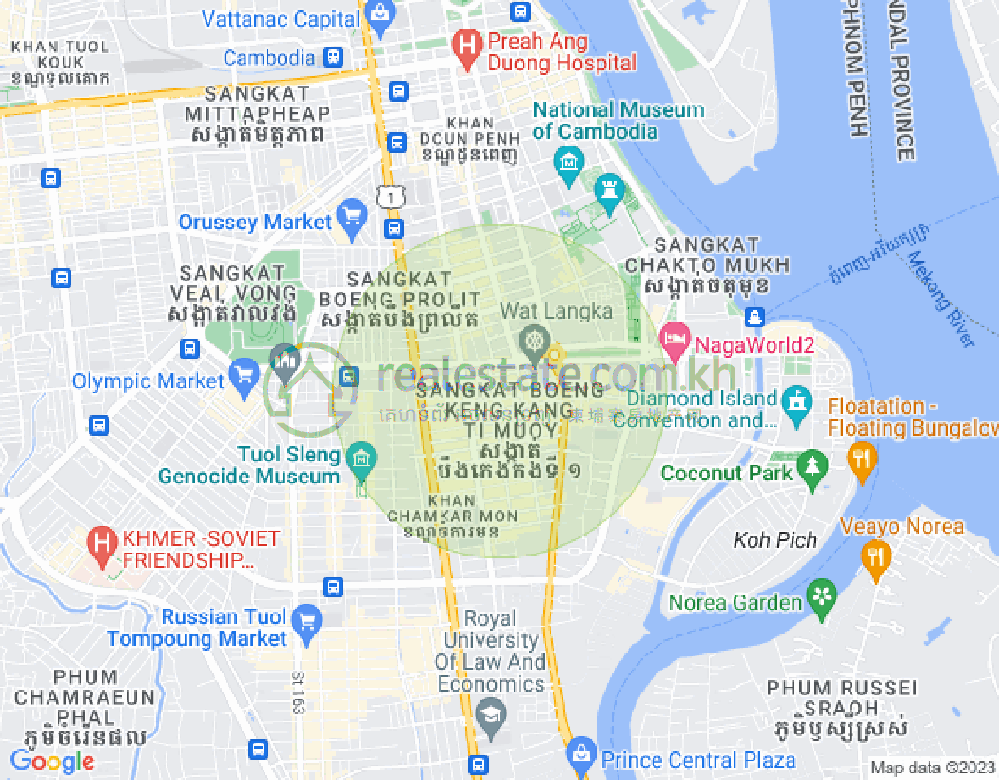 Map of BKK 1, Boeng Keng Kang, Phnom Penh