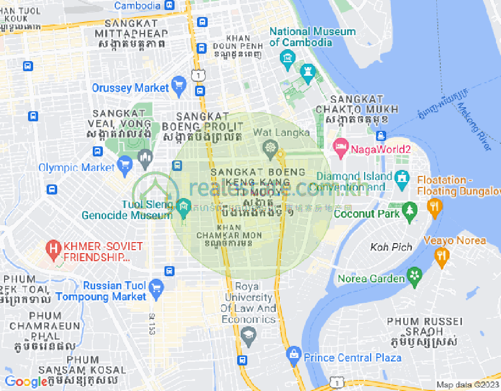 Map of BKK 1, Boeng Keng Kang, Phnom Penh
