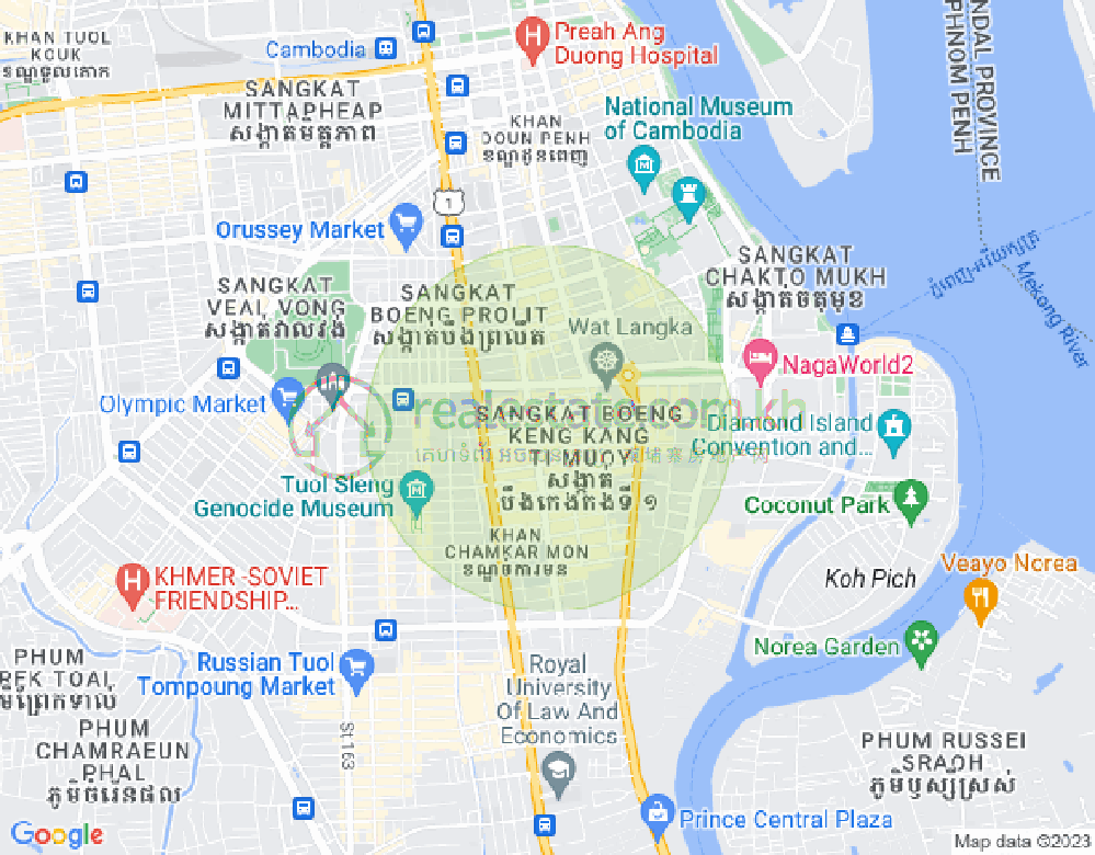 BKK 1, ボンケンコン, プノンペンの地図