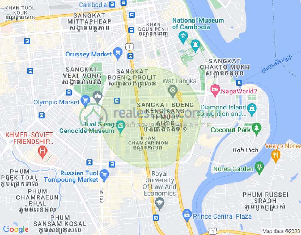Mapa: BKK 1, Boeng Keng Kang, Phnom Penh