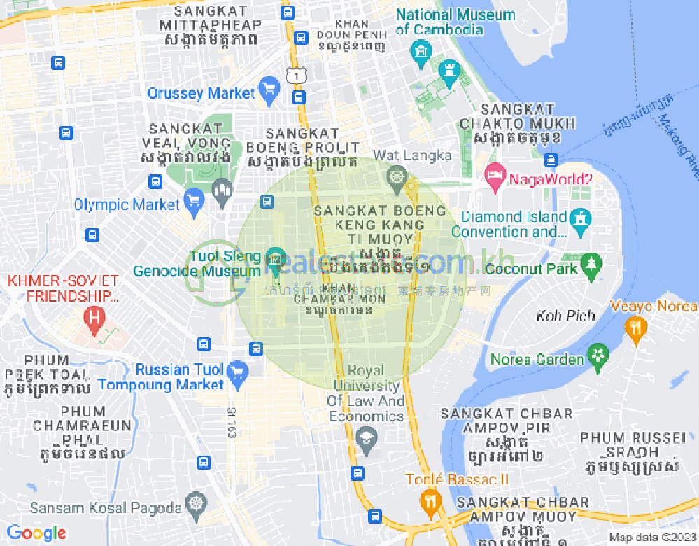 Mapa: BKK 1, Boeng Keng Kang, Phnom Penh