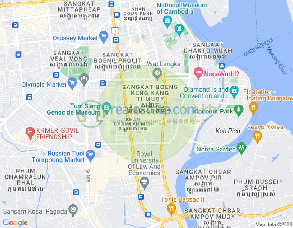 BKK 1, ボンケンコン, プノンペンの地図