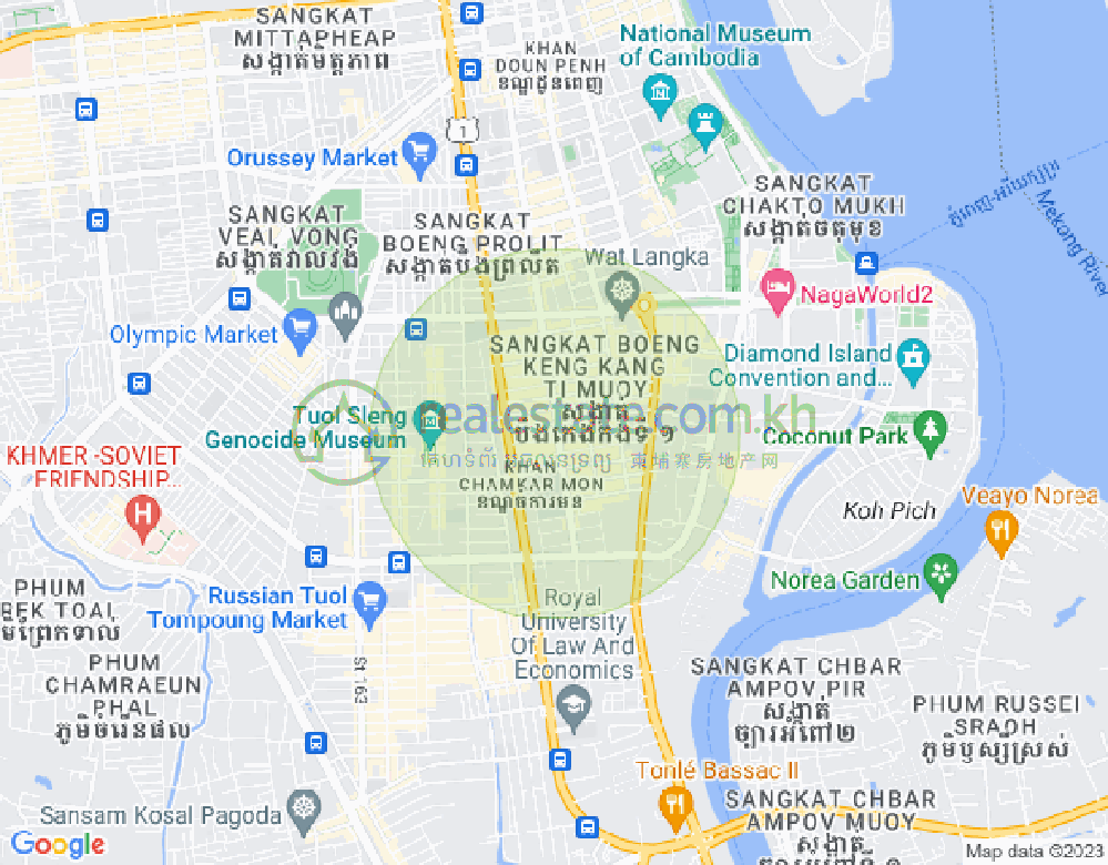 Mapa: BKK 1, Boeng Keng Kang, Phnom Penh