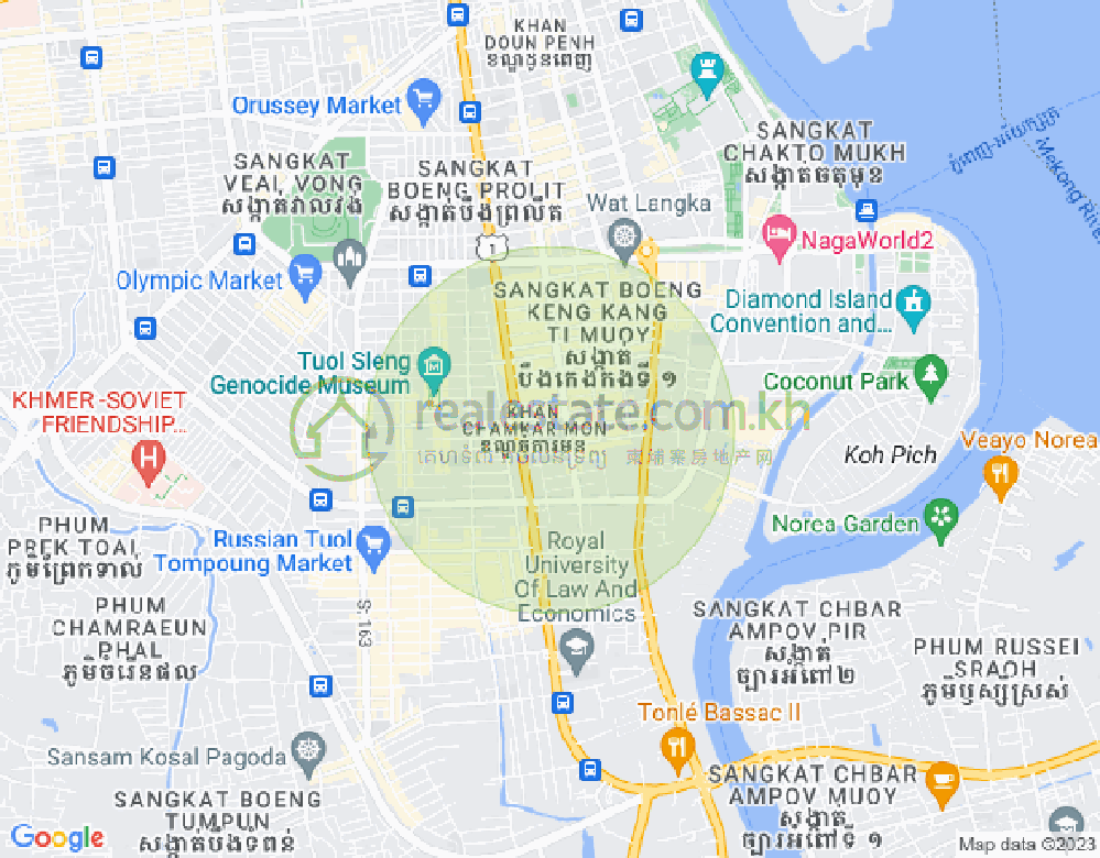BKK 1, ボンケンコン, プノンペンの地図