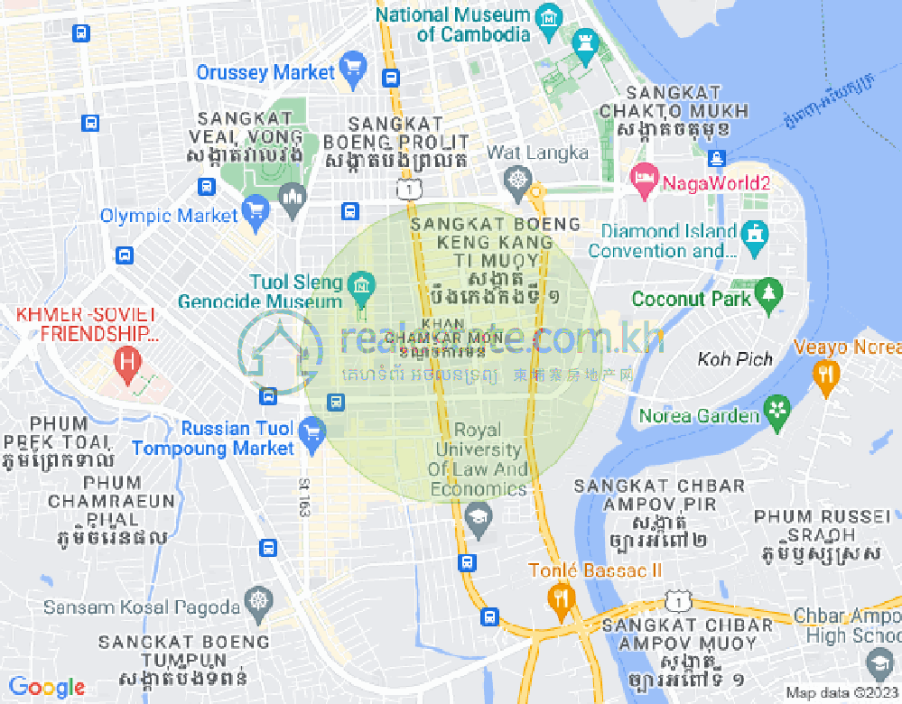 Map of BKK 1, Boeng Keng Kang, Phnom Penh