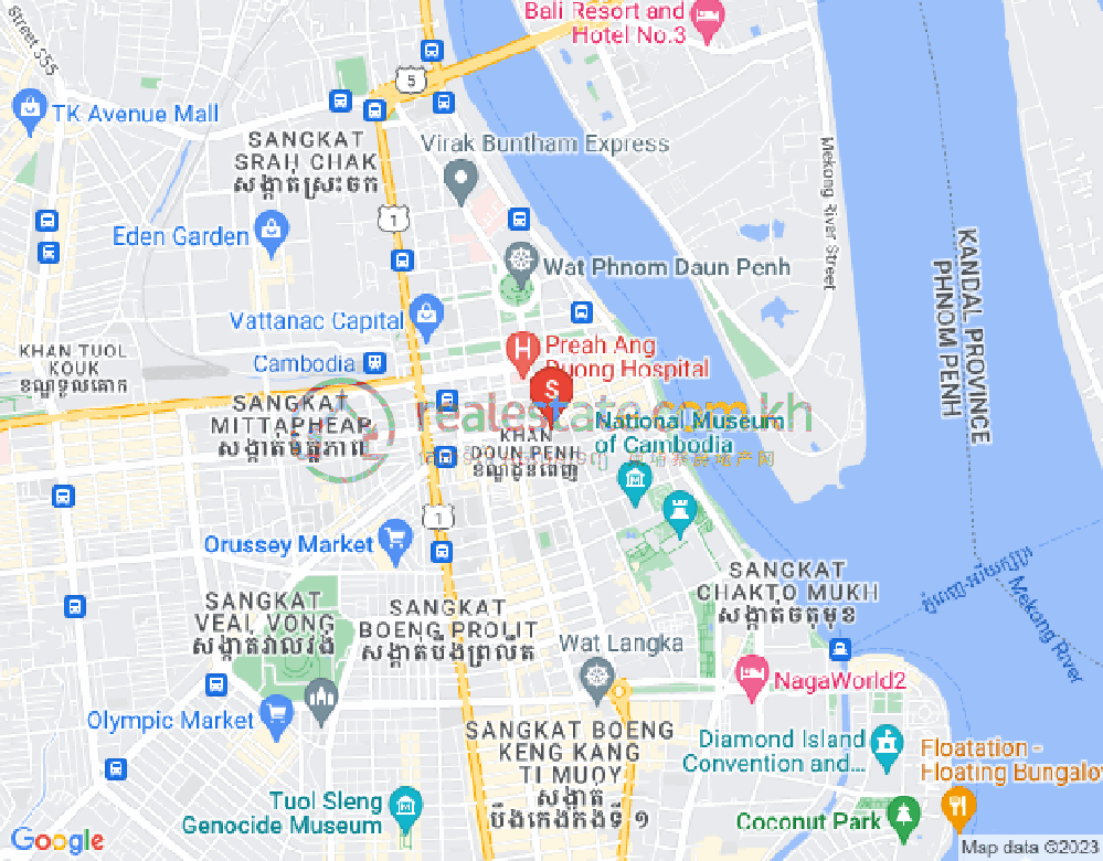 Map of Boeng Reang, Daun Penh, Phnom Penh