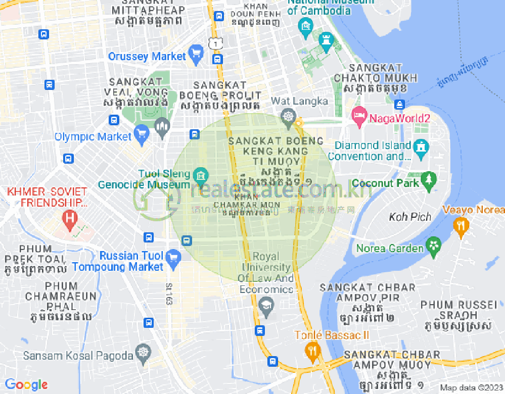 Mapa: BKK 1, Boeng Keng Kang, Phnom Penh